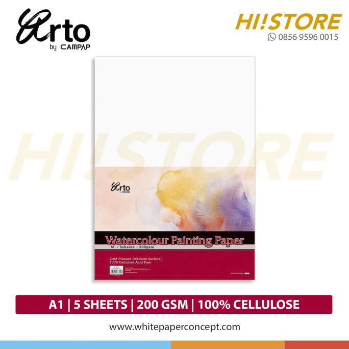 

Produk Arto A1 - Watercolour Paper - Cotton Celullose 200 300 Gsm 5 Sheets - 200Gsm Cell Trendi