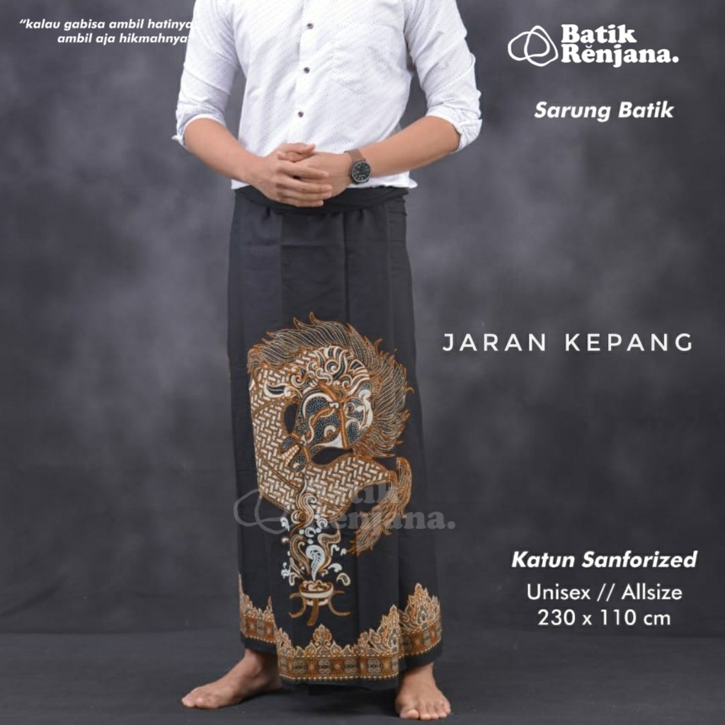 JARAN KEPANG Sarung Batik Pria Cowok Dewasa Premium Motif Batik Lebaran Asli Solo ALL Size RENJANA