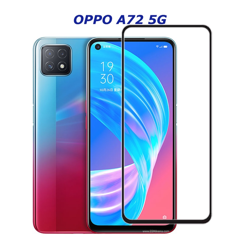 Tempered Glass Oppo A72 5G Full Cover Full Screen Protector Anti Gores