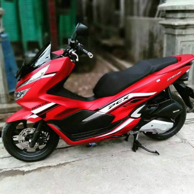 Cutting sticker pcx merah putih hitam stiker lis striping list decal