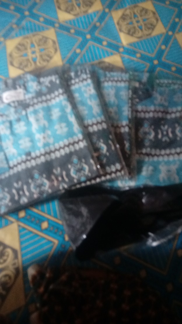 Batik Couple Set Ayah Anak Batik Bule Songket Biru Muda
