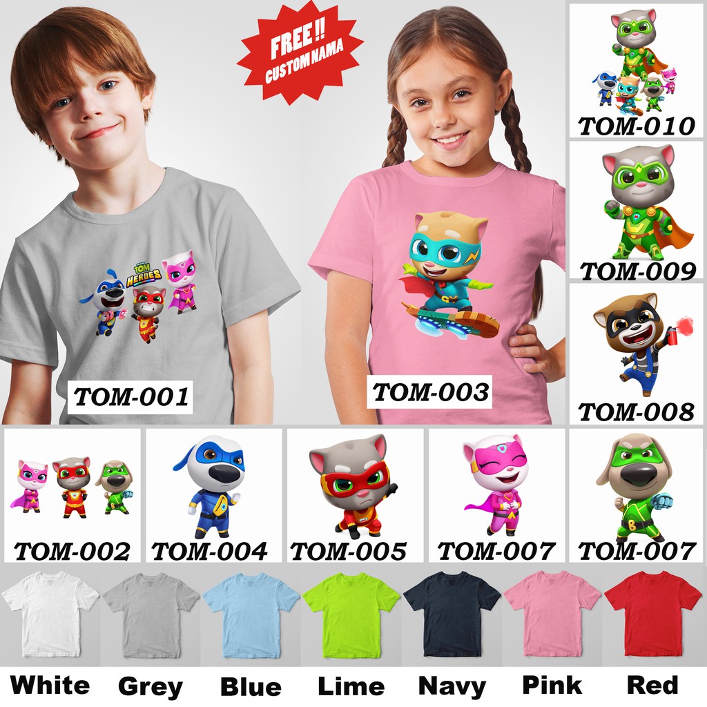 [FREE NAMA!!] Kaos Anak &amp; Family Tom Heroes 100% COTTON PREMIUM !!