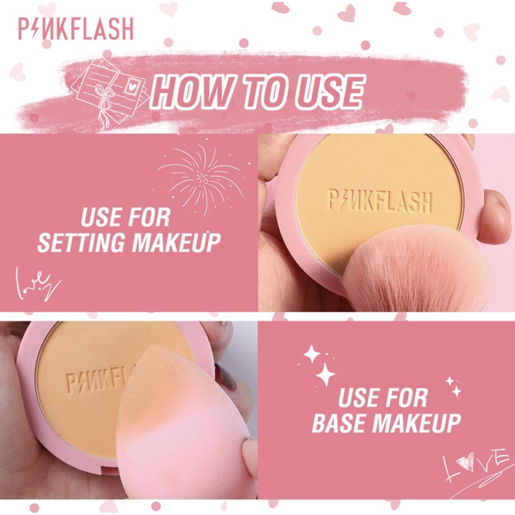 PINKFLASH OhMySelf Pressed Powder Long-lasting Matte Lightweight Oil Control Special Edition Bedak Padat PInk Flash