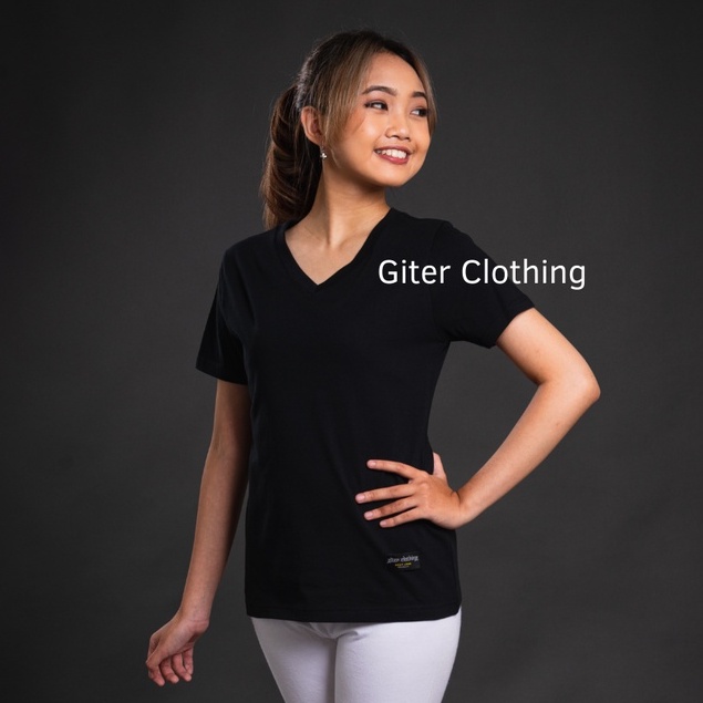 kaos v neck wanita bahan original cotton combed 24's dan 30's - #Basic color - kaos wanita lengan pendek oversize - atasan wanita t shirt