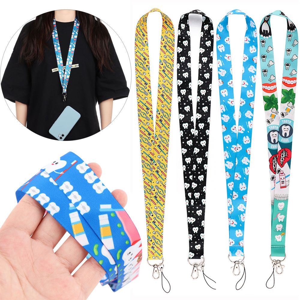 TOP Multi-function Dentist Lanyard Card Badge Key Chain Mobile Phone Straps Accessories ID Card Gym Key Chain Cover Pass Neck Strap