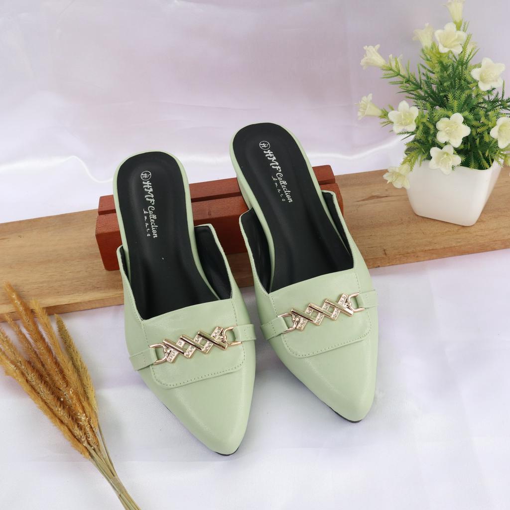 HMF Viyury Sepatu Heels Mules Wanita 3 cm MT14