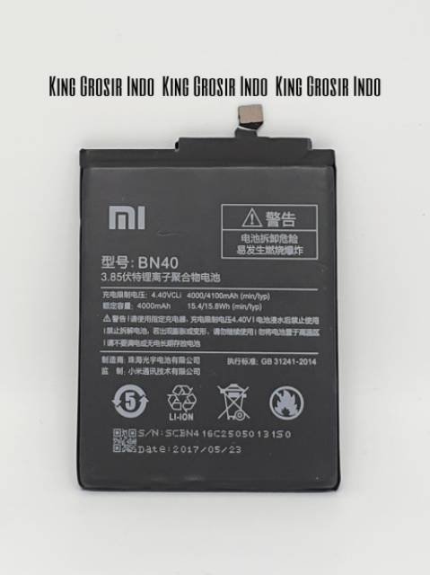 Baterai Xiaomi BN40 Original 100% Xiaomi Redmi 4 Prime 4 Pro Battery Batre BN 40 MI 4 PRIME MI 4 PRO