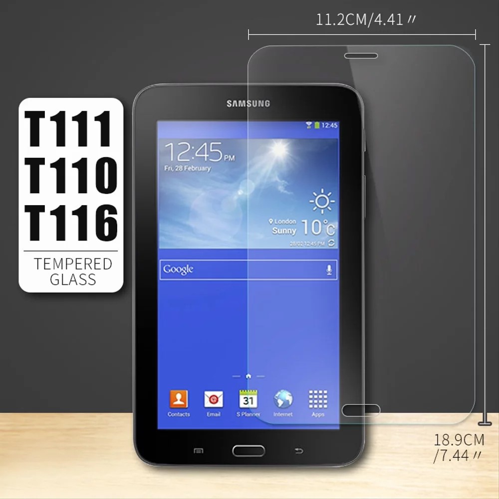 Temper Glass Samsung Galaxy Tab 3 V  Samsung T116 /  Samsung T110 Samsung T111  Screen Guard Anti Gores Kaca Tempered Glass