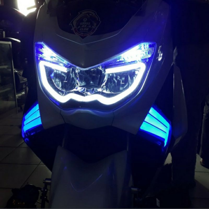 Lampu Alis DRL Flexibel AES Grade A nmax aerox lexi vario universal-Biru