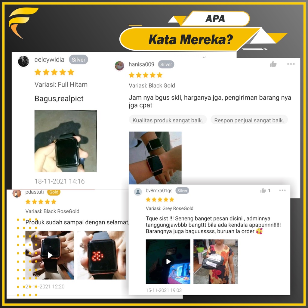 JAM Tangan Pria Wanita Digital Anti Air Trend Terbaru 2021 Jam Tangan Cewek Casual Main Kecil Elegan Murah F020-1