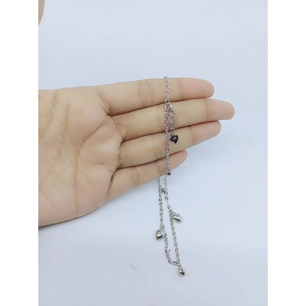 gelang kaki nori m.love polos variasi/ gelang kaki perak asli silver 925 lapis emas