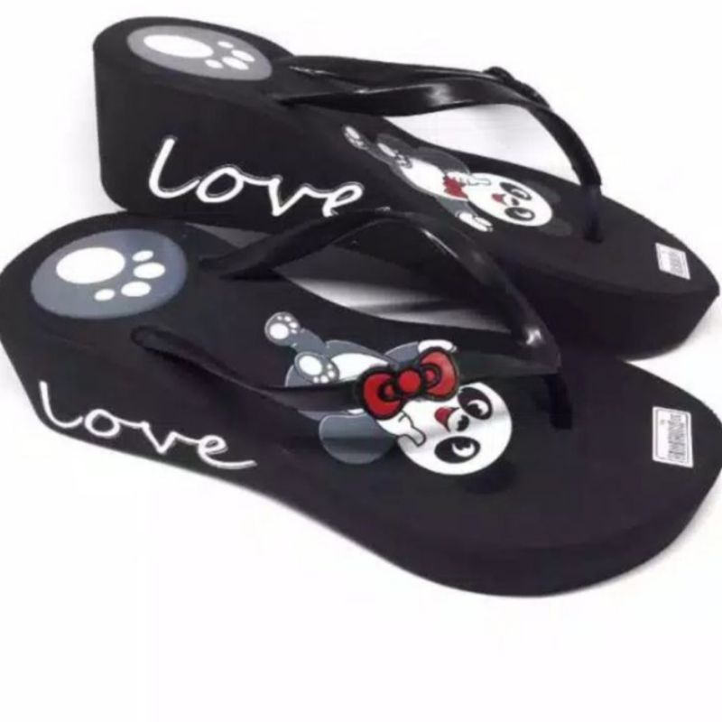 Wedges Wanita Love Panda