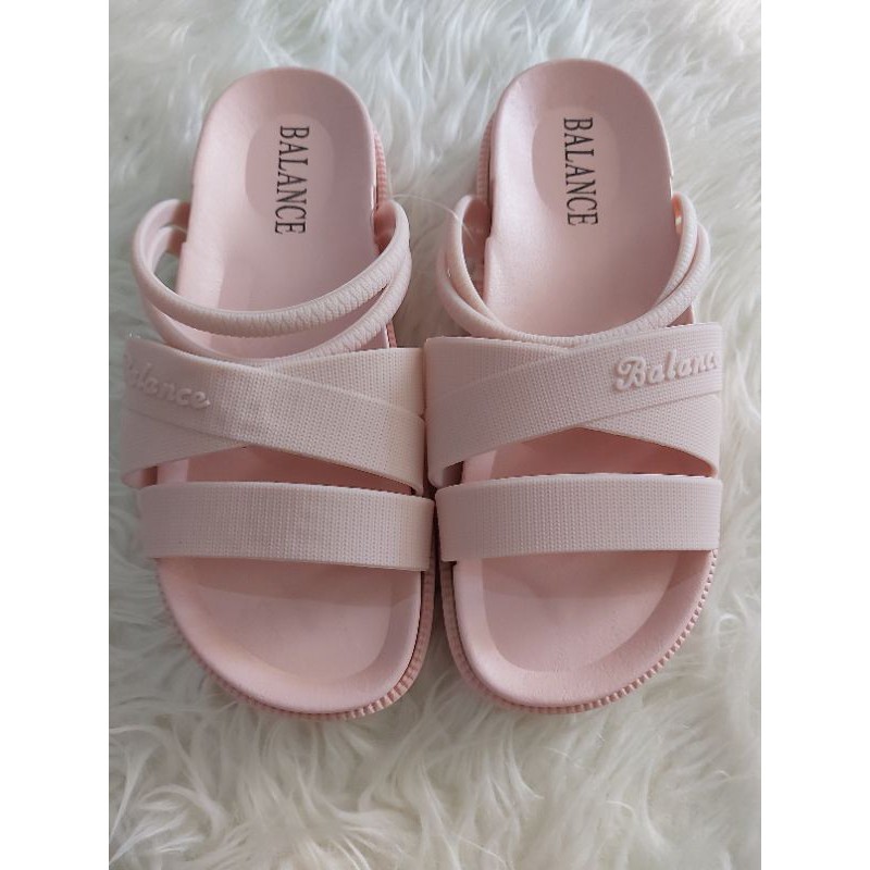 Sandal Wedges CATHY Silang tali 1606-3 Balance import-Peach