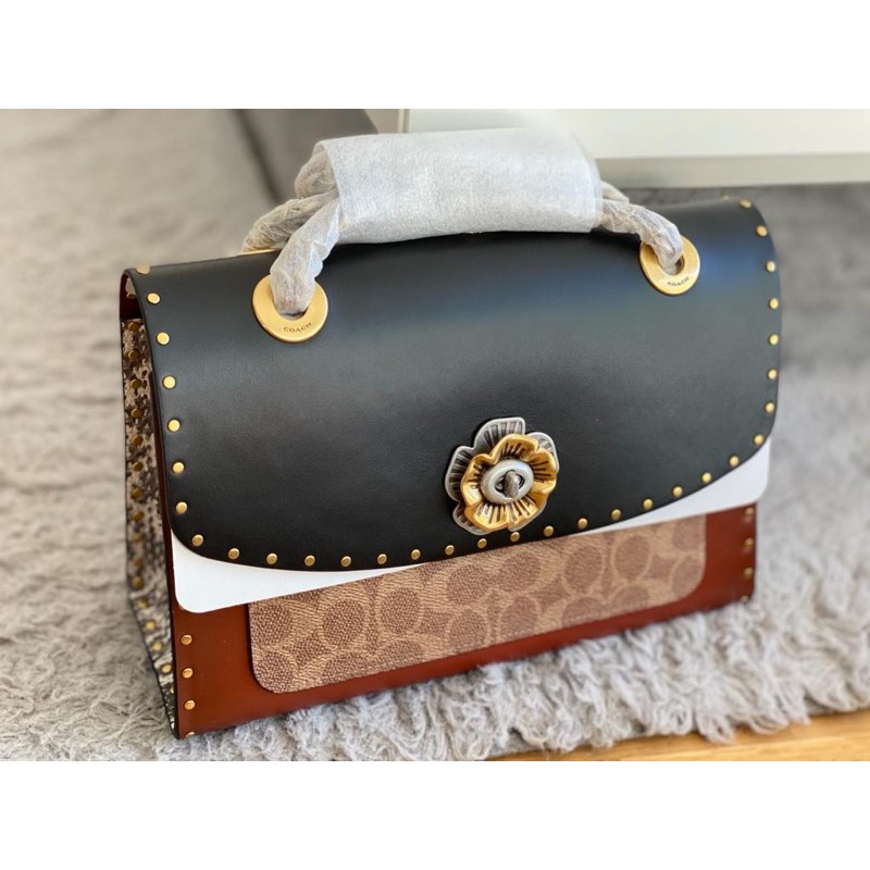 Coach Parker rivet snakeskin