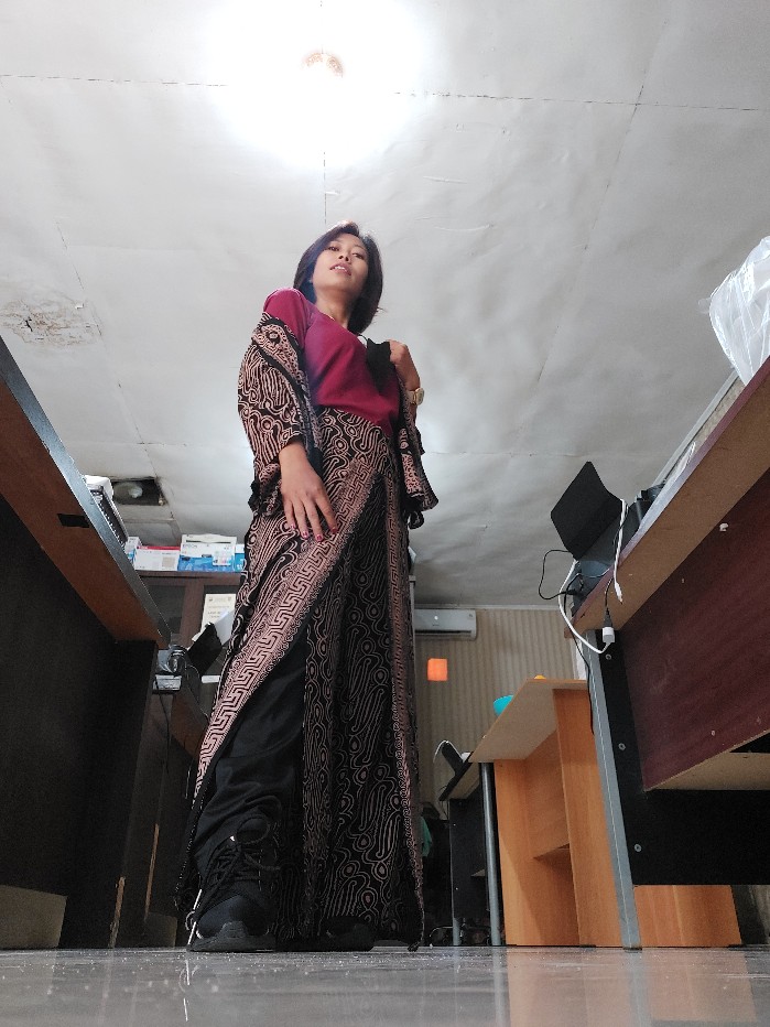 Setelan Batik Wanita Cardigan Dan Celana Panjang Batik Modern Motif Doll Boneka