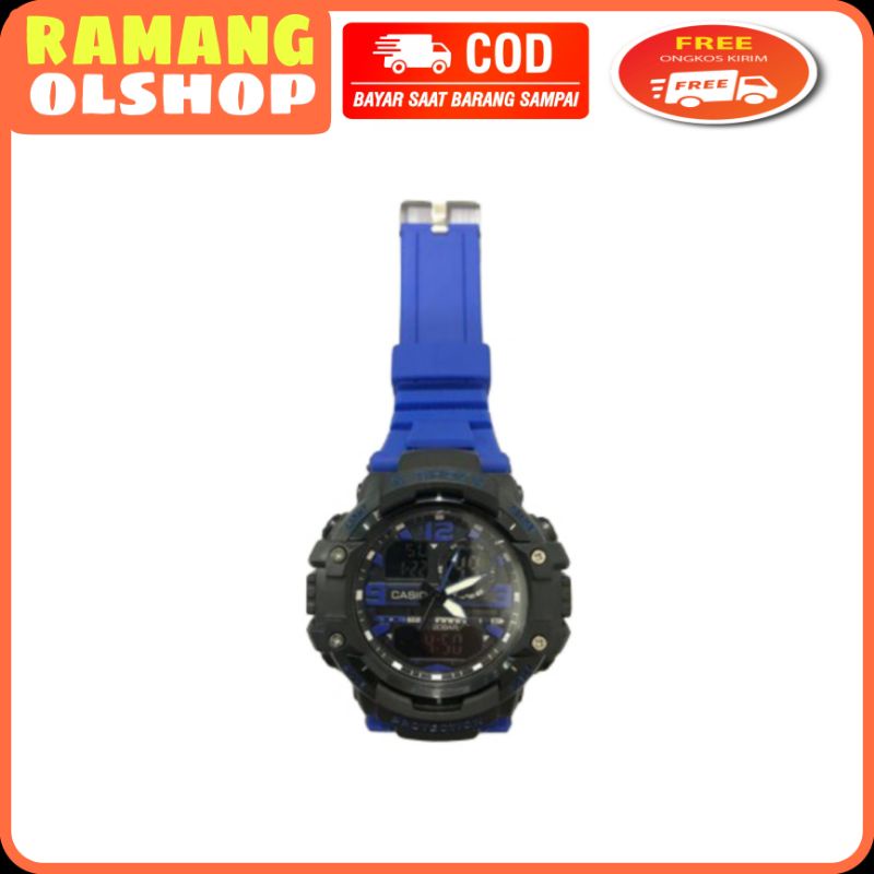 jam tangan pria Casio G-Shok GA 1000 list biru kw harga promo oleh ramang olshop
