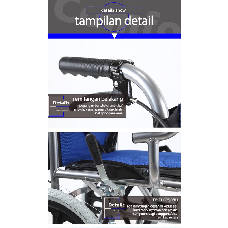 Kursi roda rumah sakit / kursi roda lipat portabel / kursi roda lansia / kursi roda dorong tangan / kursi roda swadaya / kursi roda pasien/kursi roda ringan