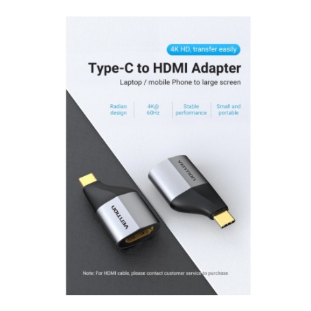 Vention Adapter USB 3.2 Type C to HDMI Thunderbolt 3.0 HDTV USB C USB-C USB Tipe C - TCD 4K30Hz