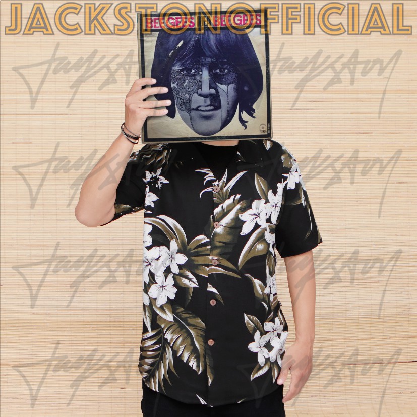 TANYA STOCK DAHULU .FaraiBal. Kemeja Pantai Hawai Jackston Pria Surf Skate Summer Tropical Bali Lomb