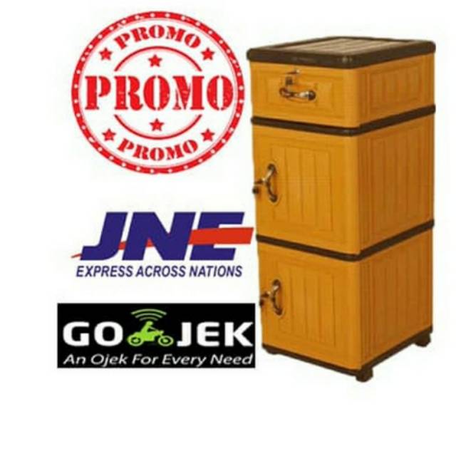 PROMO LEMARI PLASTIK / DRAWER / RAK PLASTIK / EXCEL 2 PINTU + 1 LACI