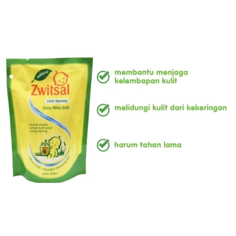 Zwitsal Natural Baby bath 250 ml Refill/ Isi ulang