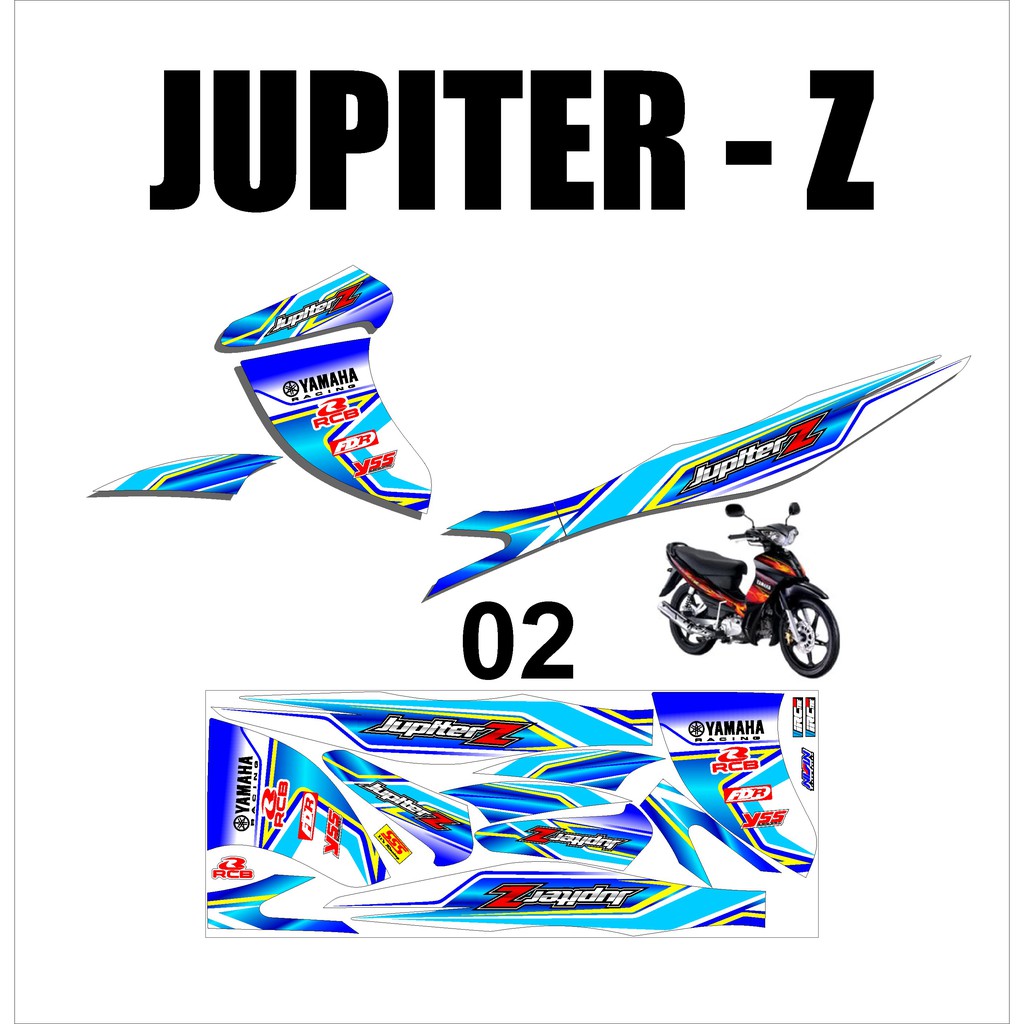 Striping Jupiter Z - Sticker Stiker Variasi Lis Motor Jupiter Z Burhan Termurah DS JP - 2