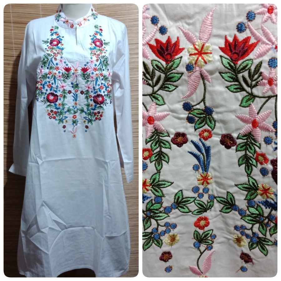 Tunik putih bordir