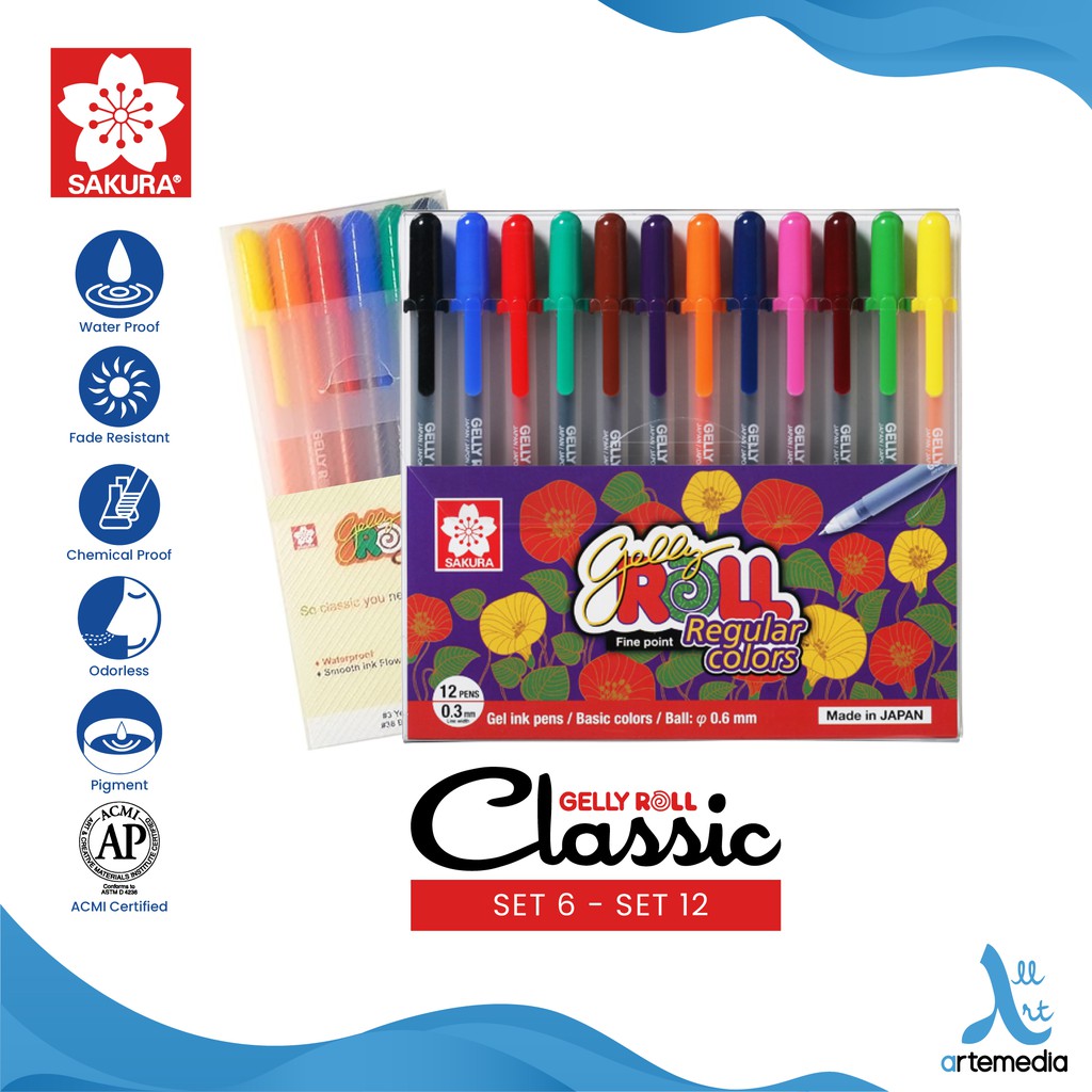 

Pulpen Warna Sakura Gelly Roll Classic Color Set Gel Pen Bolpen