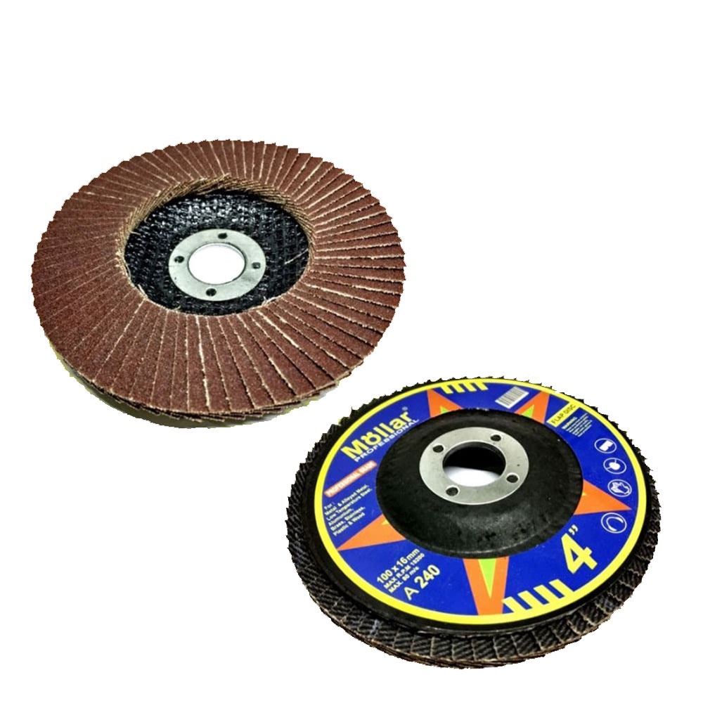 MOLLAR FLAP DISC NO 240 MATA GERINDA 4 INCH AMPLAS SUSUN TUMPUK BESI