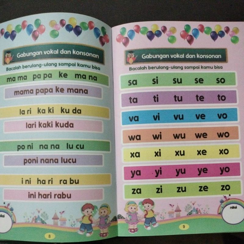 buku cara cepat mahir membaca aiueo 32 halaman (15×24cm)