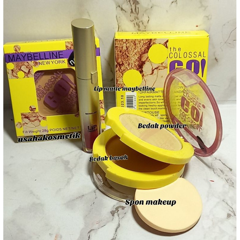 PROMO PAKET MAYBELLINE THE COLOSAL GO BEDAK MAYBELLINE 2IN1 + LIP MATTE MAYBELLINE