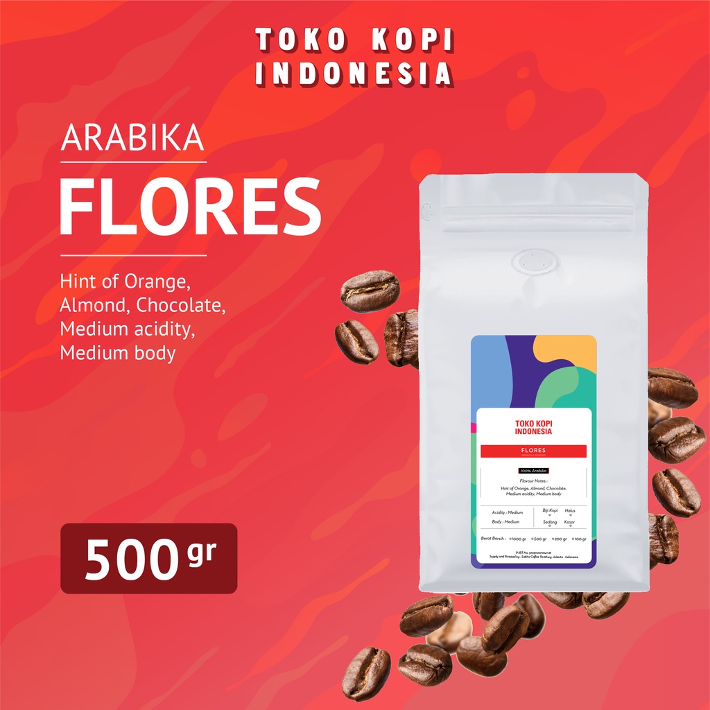 

Kopi Arabika Flores Bajawa Arabica Coffee Roast Beans 500gr Biji Bubuk