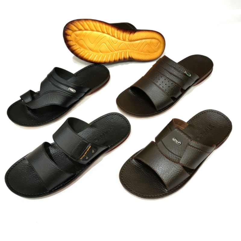 Sandal pria kulit STIFANO A1, A2, A3, A5 casual kekinian karet terbaru import murah