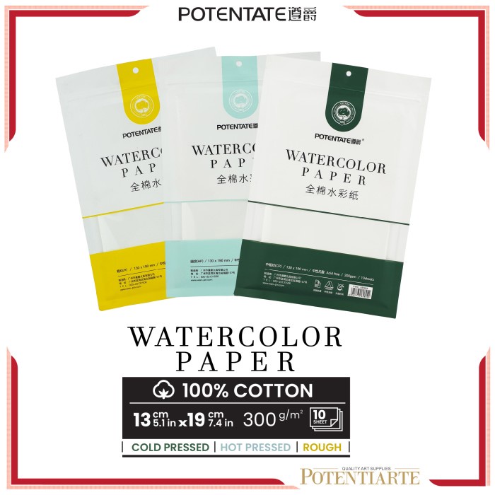 

Kertas Cat Air Potentate Cotton 13x19cm Watercolor Paper Sheet Set