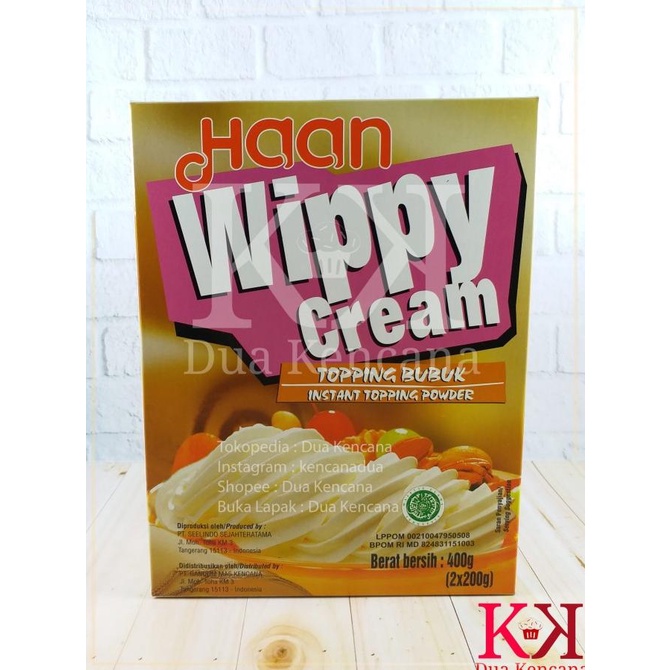 

[[COD]] Haan Wippy Whippy Cream Topping Bubuk Instant Topping Powder 400Gr BERKUALITAS Kode 1259