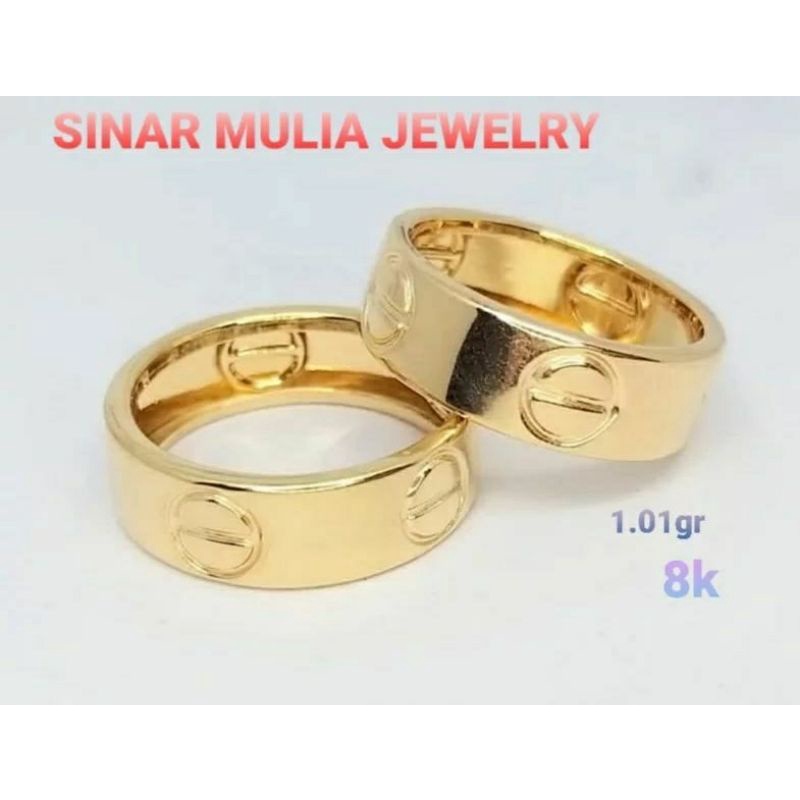 CINCIN BANGKOK UKIR DEWASA EMAS ASLI