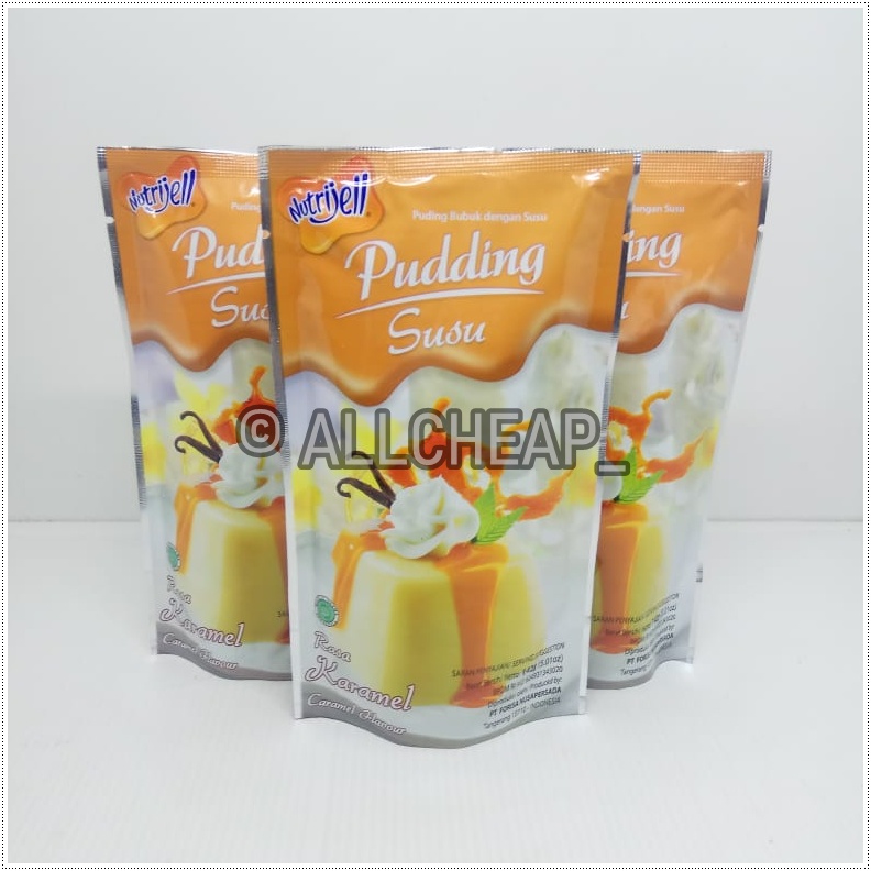 nutrijel PUDING susu rasa KARAMEL caramel flavour 142gr (5.01oz) + vla