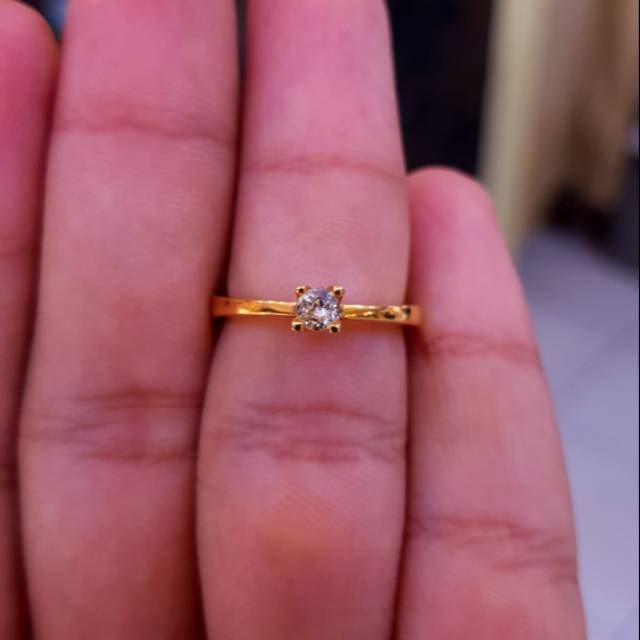 Cincin mata 1 emas kuning berlian