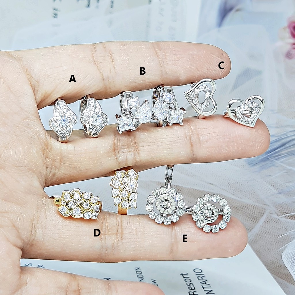 Anting Putih Silver Tusuk Batu Permata Xuping Asli - BE321