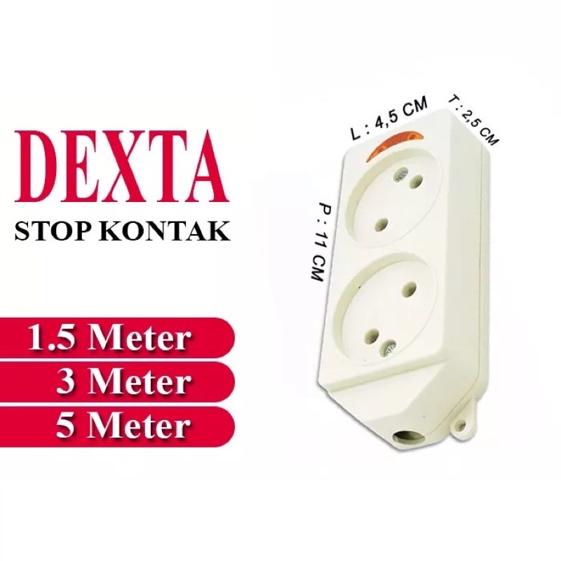 BEAUTY JAYA - [ BISA COD ] PROMO!! DEXTA Stop Kontak Gepeng SNI 3 5 1.5 Meter Full Kabel TERMINAL 2/3/4 Lubang