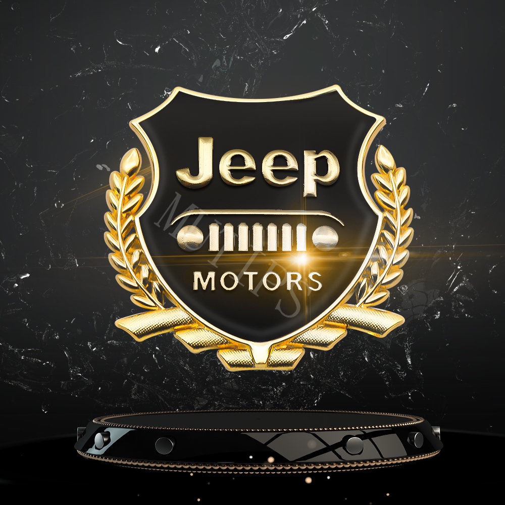 2 Pcs Sticker Emblem Dekorasi Kaca Jendela Mobil Jeep Wrangler jk Cherokee xj Renegade Compass 2022 Willys 3D Bahan Metal