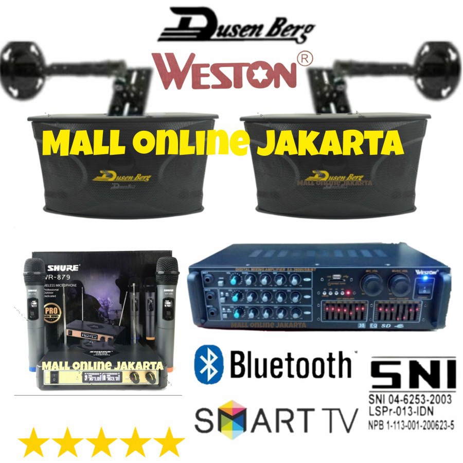 Paket karaoke dusenberg 10 inch SNI weston mic wireless sound system