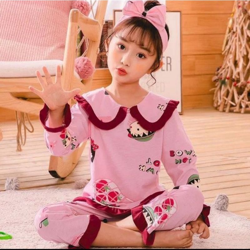 Baju tidur pp/cp anak perempuan import murah pakaian rumah import  2-13thn C15-A8