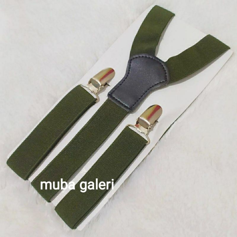 SUSPENDER BRETEL DEWASA PRIA WANITA TALI KODOK MODEL JOJON-Hijau army