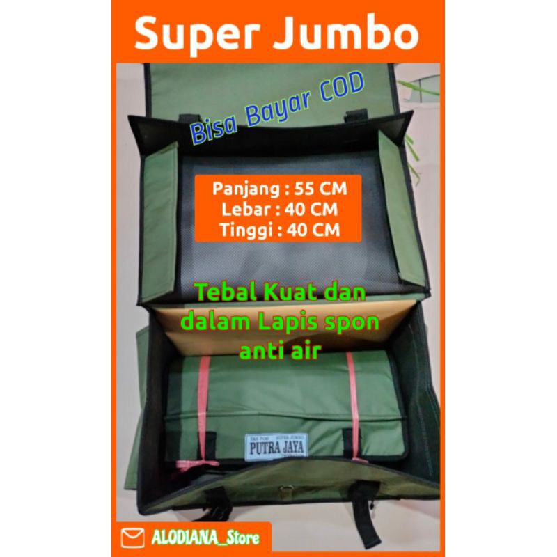 Jual Tas Obrok Motor Kurir Pos Sales Rengkek Anti Air Super Jumbo Merk