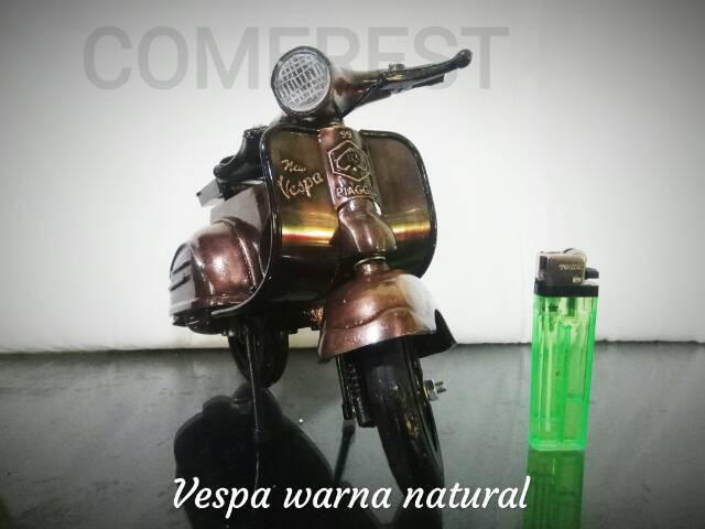 (Bisa COD) Miniatur Vespa logam besi.