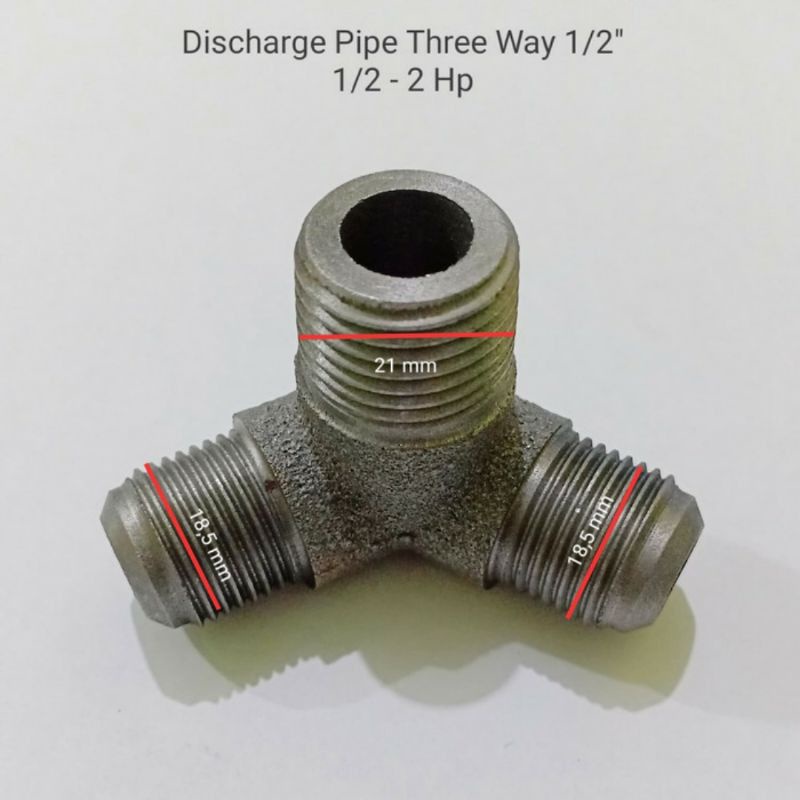 discharge pipa triway kompresor 1/2pk-2pk shark/sdp