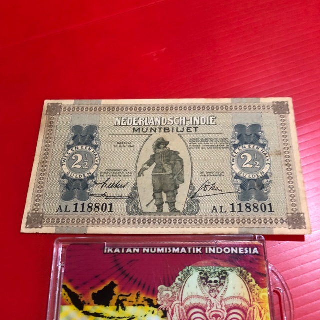 Uang kuno Murah Indonesia zaman belanda 2 setengah gulden thn 1940