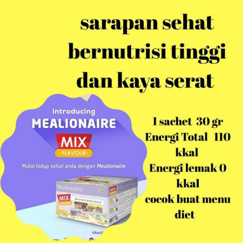 

MEALIONAIRE MCI (MIX) Sarapan sehat kaya serat