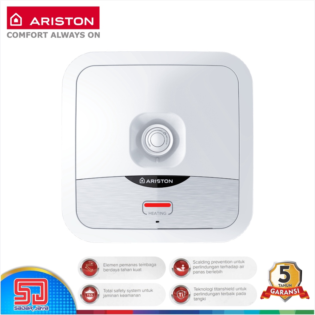 Ariston Andris 2 AN2 B 30 liter 350 watt Water Heater Pemanas Air Hangat Mandi